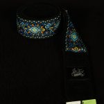 Blue Flower Woven on Black