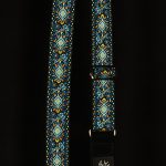 Blue Flower Woven on Black